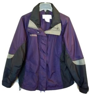 NWOT Columbia Purple Black Zipper Snap Jacket